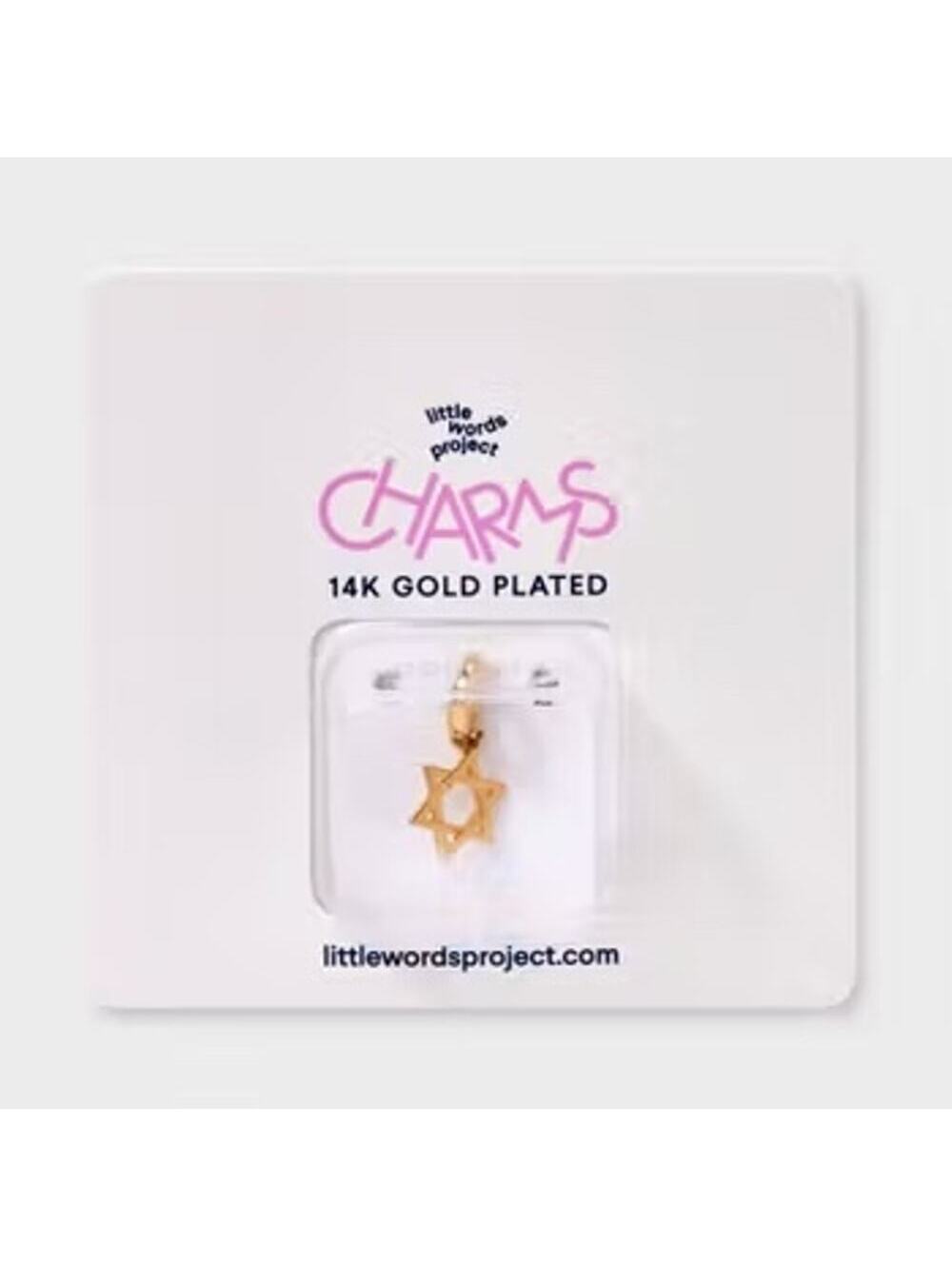 Little Words Project NWT 14k Gold Plated Star of David Charm